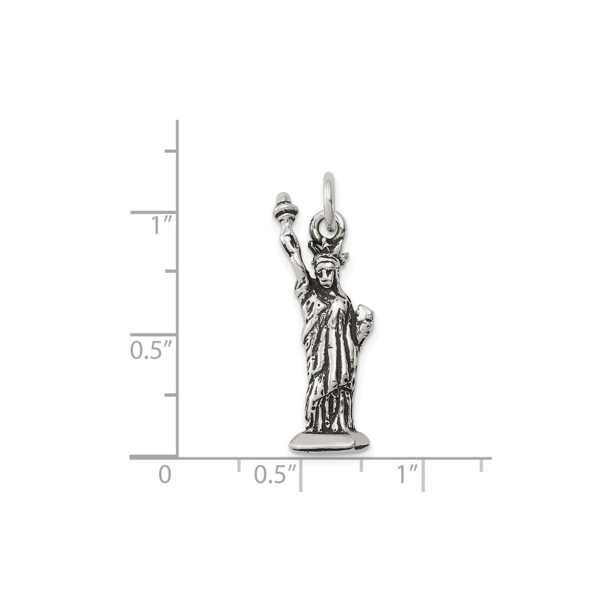 Sterling Silver Liberty Pendant Charm, Statue of Liberty, Patriotic NYC Travel Souvenir