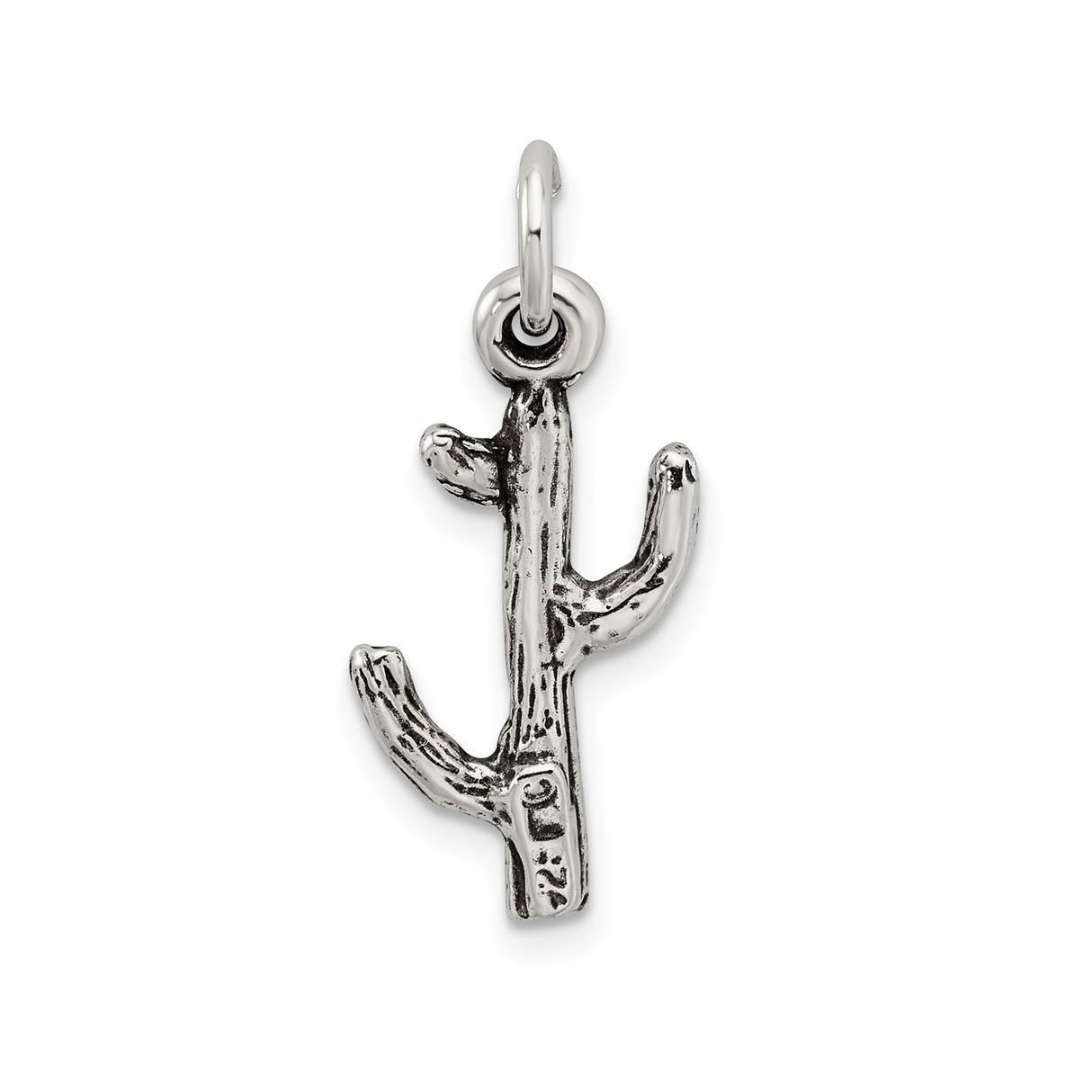 Sterling Silver Cactus Pendant Charm, Desert-Inspired Boho Jewelry for Women or Unisex Wear
