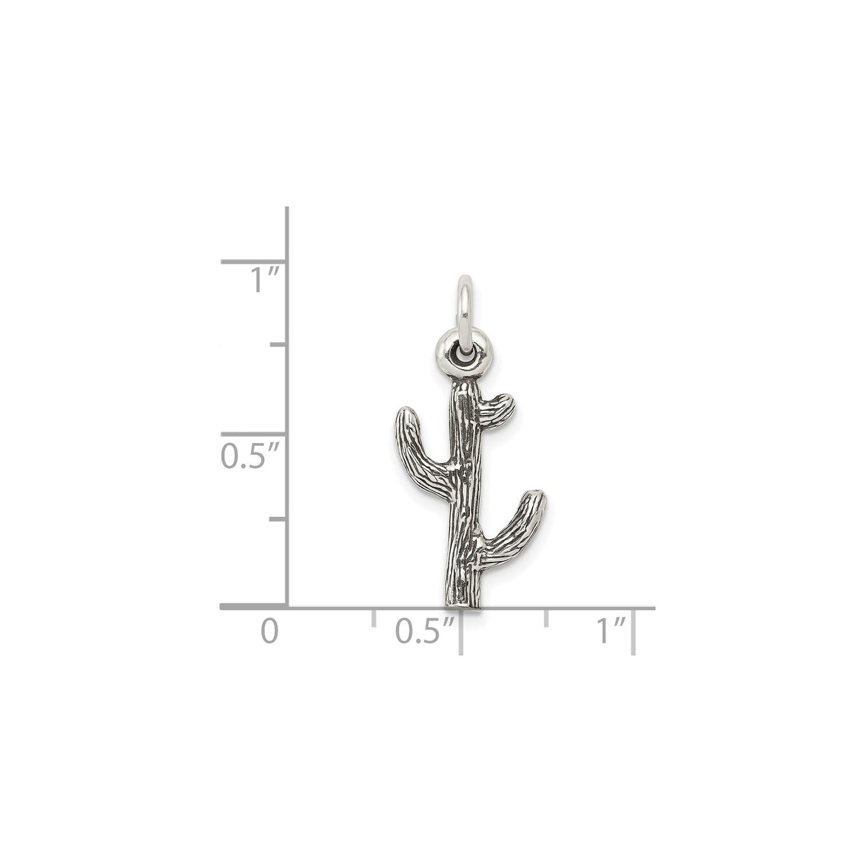 Sterling Silver Cactus Pendant Charm, Desert-Inspired Boho Jewelry for Women or Unisex Wear