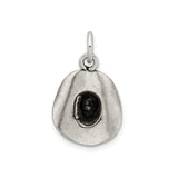Sterling Silver Cowboy Hat Pendant, Rustic Western Rodeo Style for Women or Unisex Wear