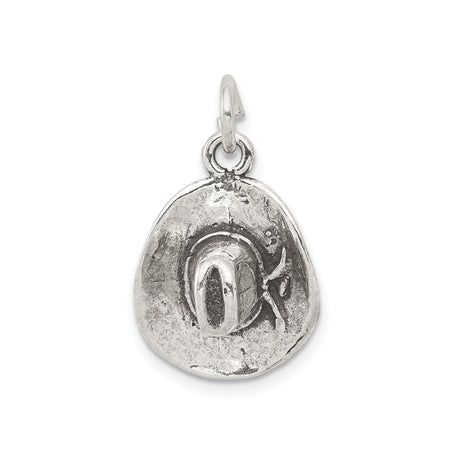 Sterling Silver Cowboy Hat Pendant, Rustic Western Rodeo Style for Women or Unisex Wear