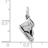 Sterling Silver Boot Charm Pendant, Polished High-Top Sneaker Design, Unisex Adventure Theme