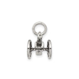 Sterling Silver Cannon Pendant, Detailed Military Artillery Charm with Antique Finish