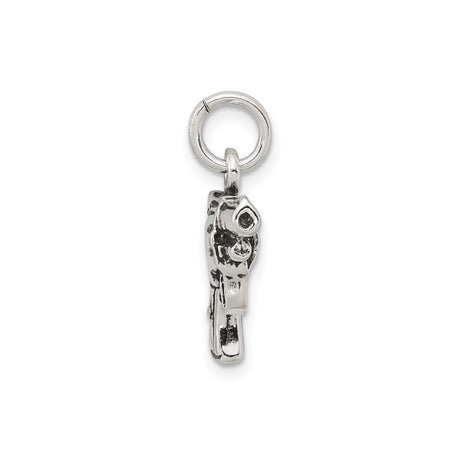 Sterling Silver Revolver Pendant, Western Handgun Charm in Biker Style for Men or Unisex Wear