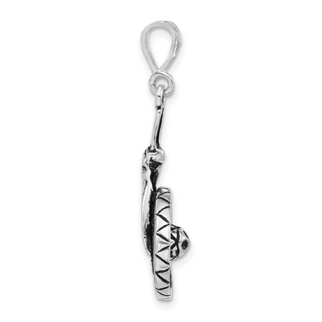 Sterling Silver Lotus Flower Pendant, Oxidized Finish, Spiritual Yoga & Chakra Jewelry for Women
