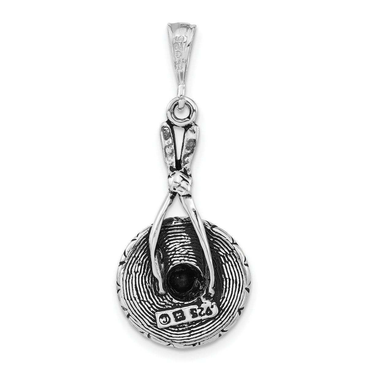 Sterling Silver Lotus Flower Pendant, Oxidized Finish, Spiritual Yoga & Chakra Jewelry for Women