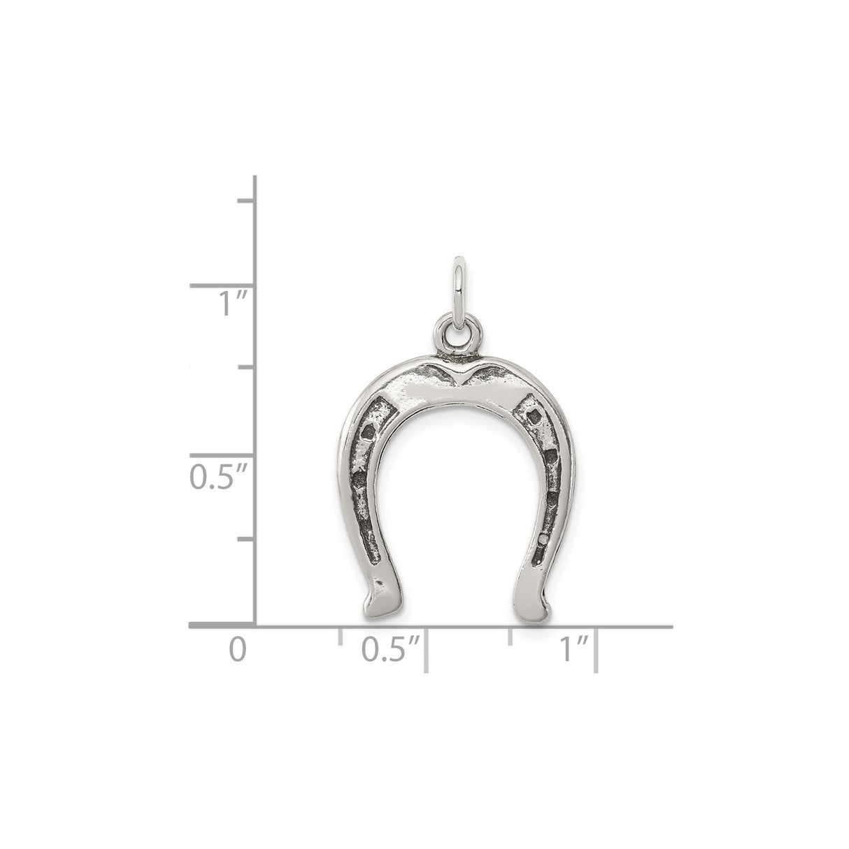 Sterling Silver Horseshoe Pendant, Open End Up Lucky Charm, Western Country Style Jewelry