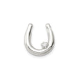Sterling Silver Horseshoe Pendant with Cubic Zirconia, Good Luck Charm for Women