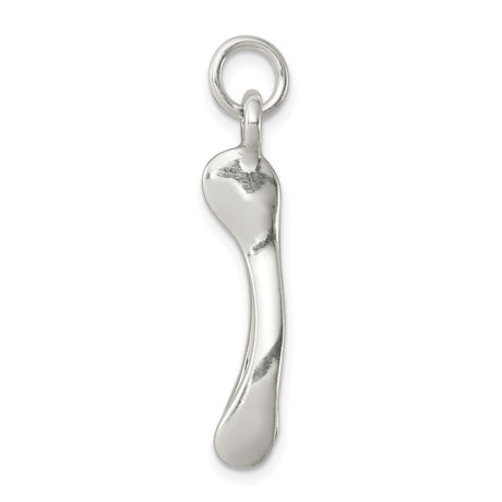 Sterling Silver Wishbone Pendant Charm, Polished Minimalist Symbol of Hope and Good Luck
