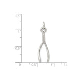 Sterling Silver Wishbone Pendant Charm, Polished Minimalist Symbol of Hope and Good Luck