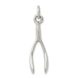 Sterling Silver Wishbone Pendant Charm, Polished Minimalist Symbol of Hope and Good Luck
