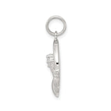 Sterling Silver Claddagh Pendant with Cubic Zirconia, Irish Heart Crown Hands Symbol for Women