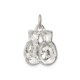 Sterling Silver Boxing Gloves Pendant with Realistic Design, Symbol of Strength and Resilience
