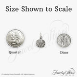 Sterling Silver Scallop Shell Pendant Charm, Camino de Santiago Faith Jewelry for Women