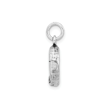 Sterling Silver Spiral Shell Pendant, Oxidized Boho Coastal Nature-Inspired Design