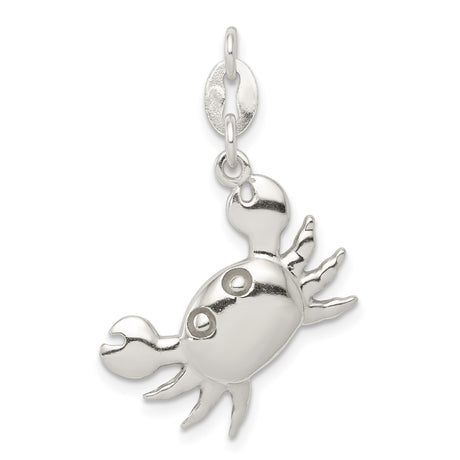 Sterling Silver Crab Pendant, Nautical Astrology Charm for Beach Lovers and Cancer Zodiac Signs