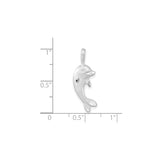 Sterling Silver Dolphin Pendant, Polished Ocean Animal Charm, Nautical Style Jewelry
