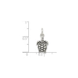 Sterling Silver Sea Turtle Pendant with Flipper Shell Detail, Nautical Ocean Charm