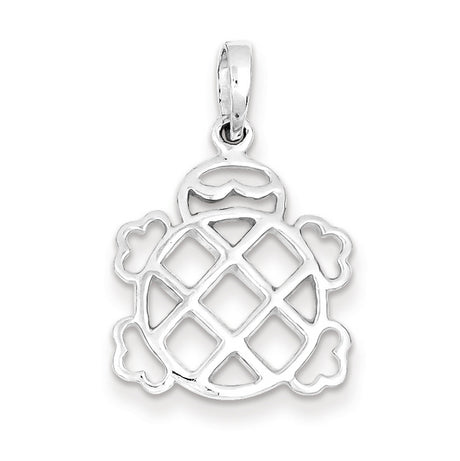 Polished Turtle Charm Pendant in Real 925 Sterling Silver
