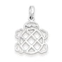 Polished Turtle Charm Pendant in Real 925 Sterling Silver