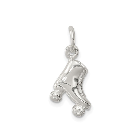 Sterling Silver Roller Skate Pendant, Retro Quad Skate Charm, Vintage Style Unisex Jewelry