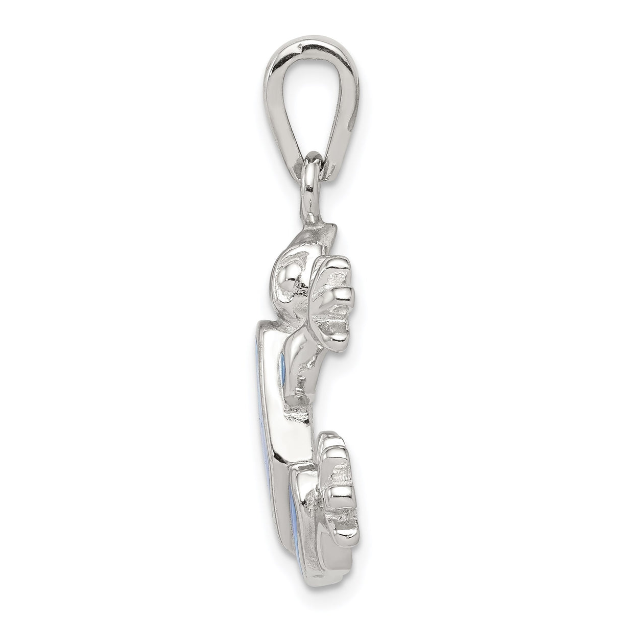 Sterling Silver Frog Pendant with Lab Created Blue Opal, Animal Totem Theme