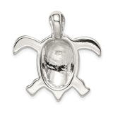 Sterling Silver Sea Turtle Pendant with Blue Lab Created Opal Inlay, Nautical Beach Jewelry