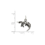 Sterling Silver Shrimp Pendant, Realistic Ocean-Inspired Nautical Jewelry for Women and Unisex Wear