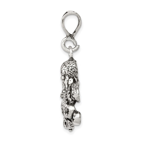 Sterling Silver Octopus Pendant with Intricate Tentacle Detail, Nautical Ocean Theme