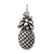 Sterling Silver Pineapple Pendant Charm with Detailed Fruit Design, Tropical Beach Theme Jewelry