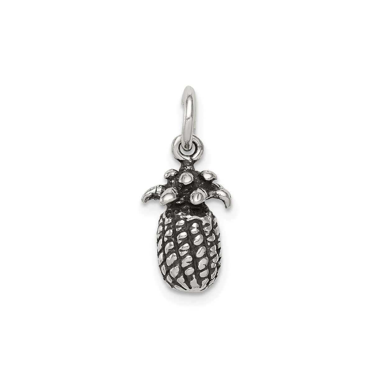 Sterling Silver Eggplant Charm Pendant, Textured Vegetable Garden Jewelry, Whimsical Food Lover