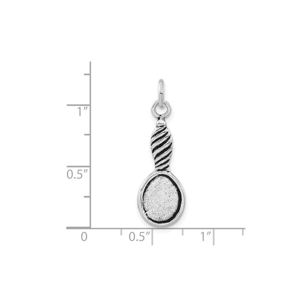 Sterling Silver Spoon Charm Pendant with Twisted Handle and Textured Bowl, Symbolic Motherhood Jewelry