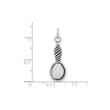 Sterling Silver Spoon Charm Pendant with Twisted Handle and Textured Bowl, Symbolic Motherhood Jewelry