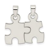 Sterling Silver Puzzle Piece Pendant Set, Interlocking Matching Design for Couples or Friends