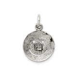Sterling Silver Smiley Face Pendant Charm, Cutout Happy Face Design, Unisex Minimalist Jewelry