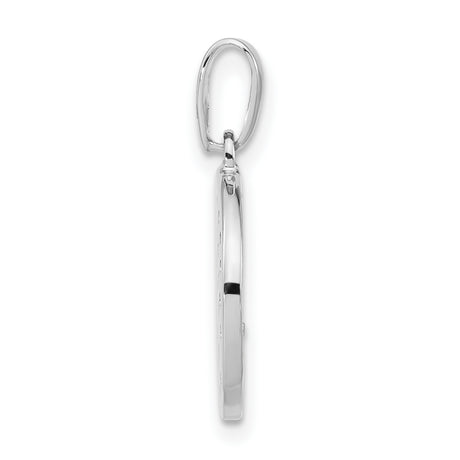 Sterling Silver Peace Pendant with Cubic Zirconia, Round Symbol Charm for Women