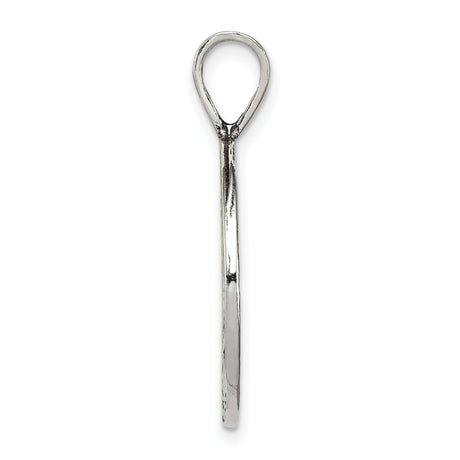 Sterling Silver Peace Sign Pendant with Vine Detailing, Boho Artisan Style