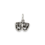 Sterling Silver Theater Mask Pendant with Comedy and Tragedy Faces for Drama Lovers
