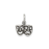 Sterling Silver Theater Mask Pendant with Comedy and Tragedy Faces for Drama Lovers