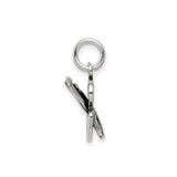 Sterling Silver Pendant, Artist Palette and Paintbrush, Detailed Artistic Charm