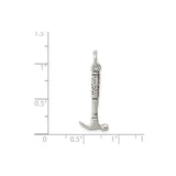 Sterling Silver Hammer Pendant, Claw Hammer Design Symbolizing Strength and Craftsmanship