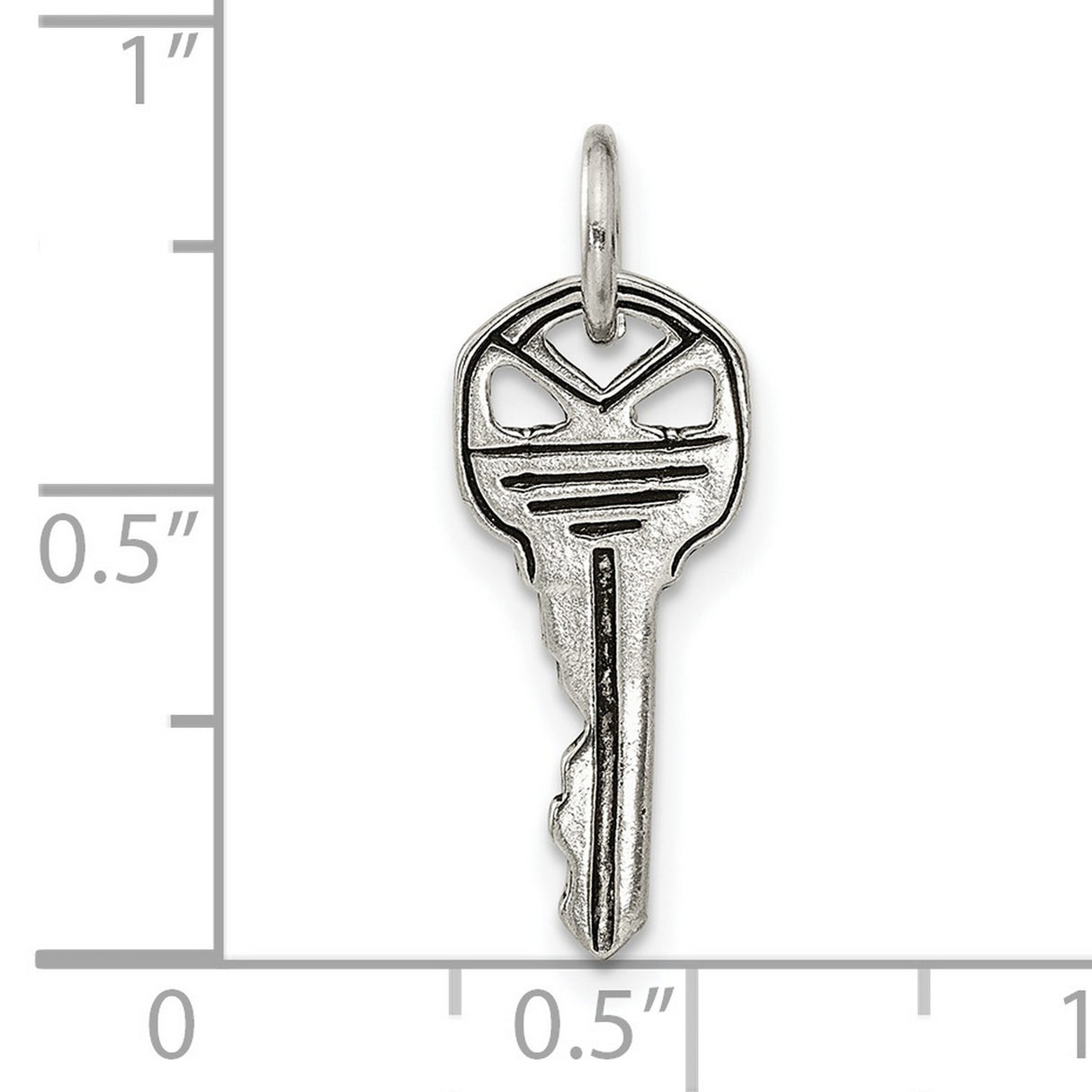 Antiqued Key Charm Pendant in Real 925 Sterling Silver