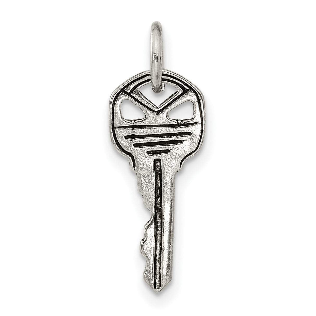 Antiqued Key Charm Pendant in Real 925 Sterling Silver