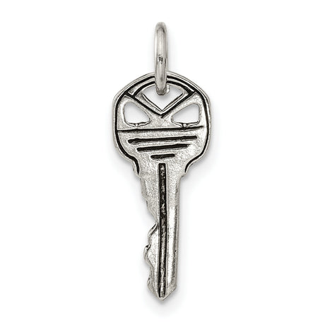 Antiqued Key Charm Pendant in Real 925 Sterling Silver