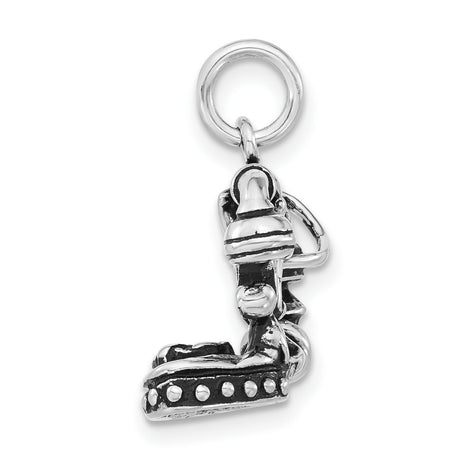 Sterling Silver Rotary Telephone Pendant, Vintage 3D Retro Charm, Unisex Jewelry Accessory