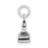 Sterling Silver Flat Iron Pendant, Vintage Textured Design, Artisan Retro Tool Jewelry