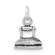 Sterling Silver Flat Iron Pendant, Vintage Textured Design, Artisan Retro Tool Jewelry
