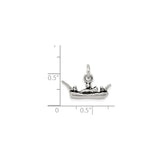 Sterling Silver Gondola Charm Pendant, Detailed Venetian Boat Design with Three Figures, Italian Theme