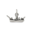 Sterling Silver Gondola Charm Pendant, Detailed Venetian Boat Design with Three Figures, Italian Theme