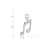 Sterling Silver Music Note Pendant with Double Eighth Note Design, Unisex Charm for Musicians